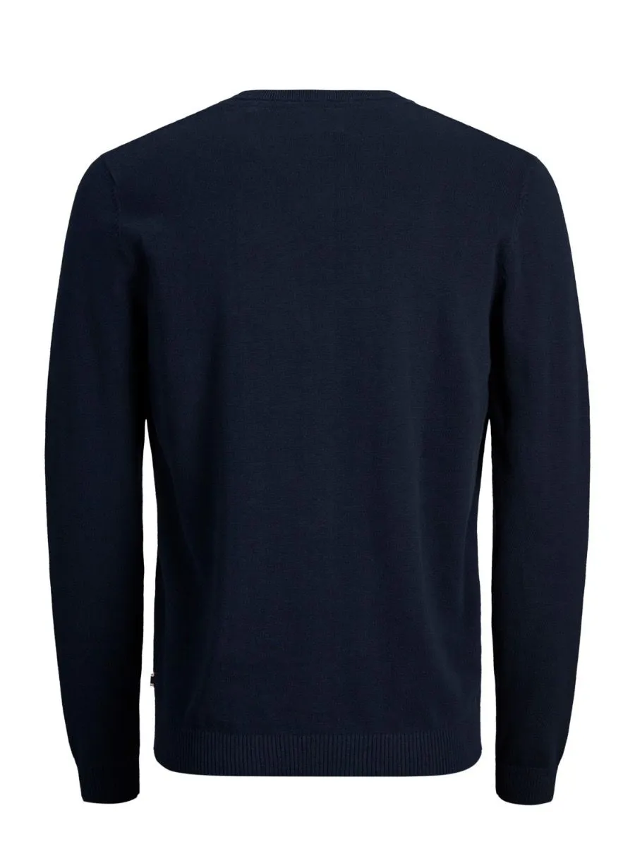 Jack and Jones Basic Knit V Neck Jumper Navy Blazer