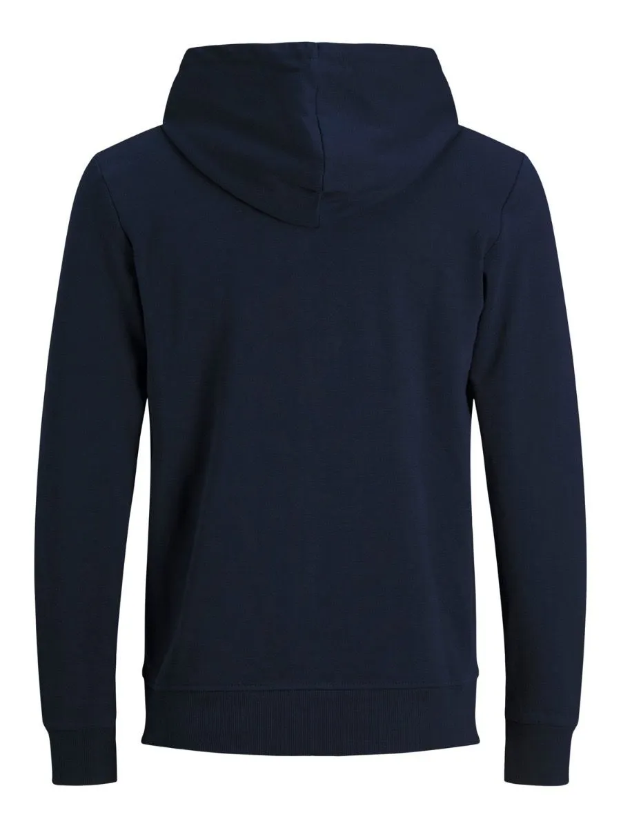 Navy Blazer Jack and Jones Basic Zip Up Hooded Sweatshirts