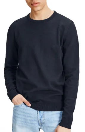 Jack Jones Crew Neck Basic Knit Jumper Navy Blazer