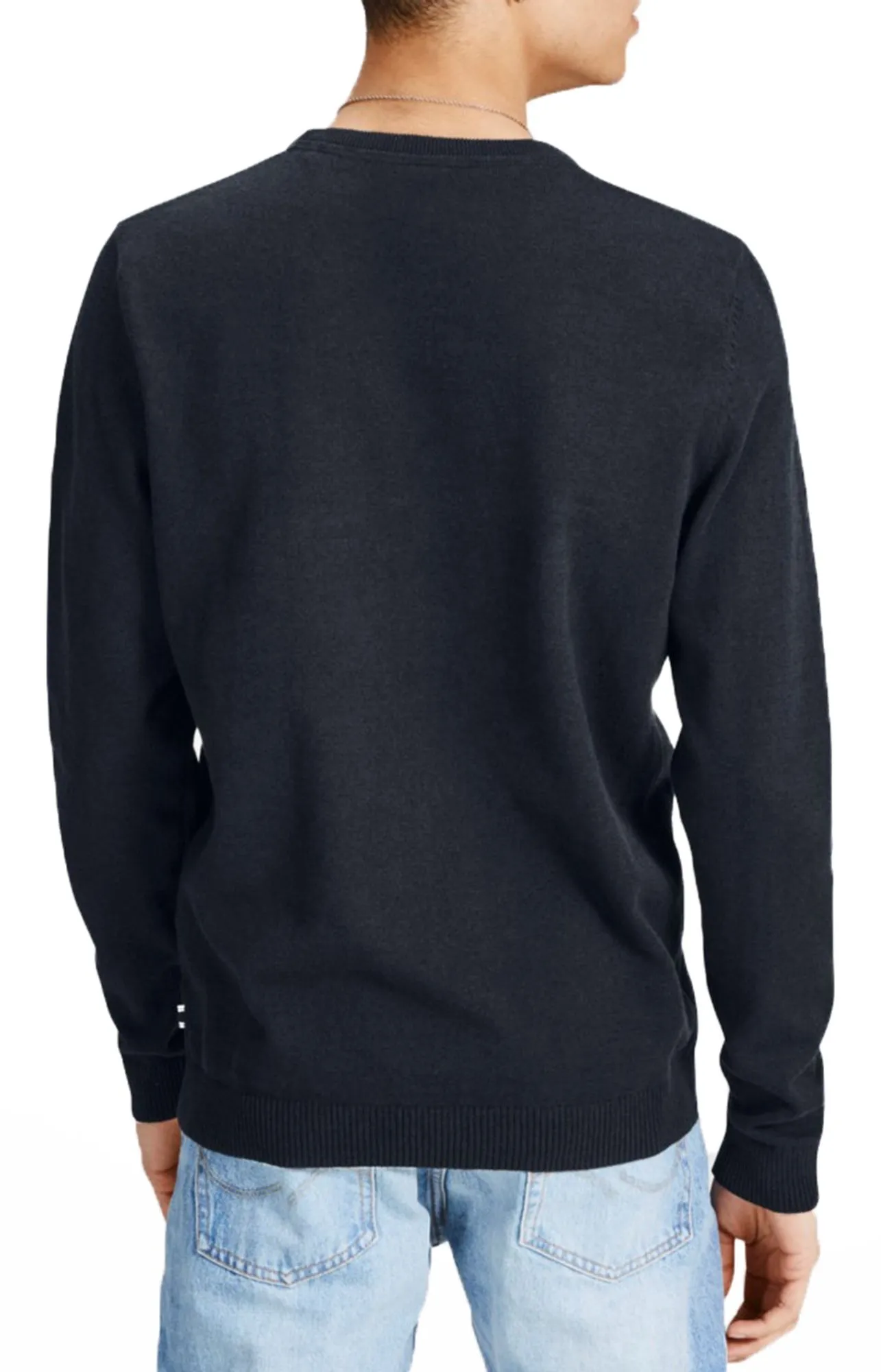 Jack Jones Crew Neck Basic Knit Jumper Navy Blazer