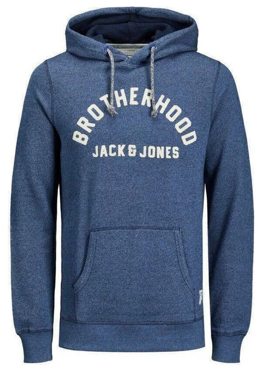 Jack and Jones Structure Hooded Sweatshirt Navy Blazer