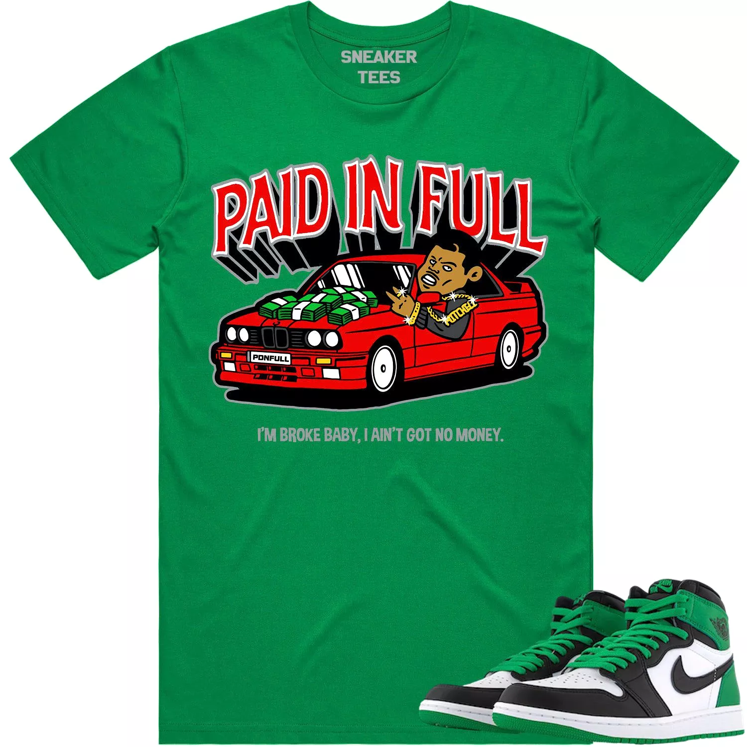 Jordan 1 Lucky Green 1s Shirt - RED PAID