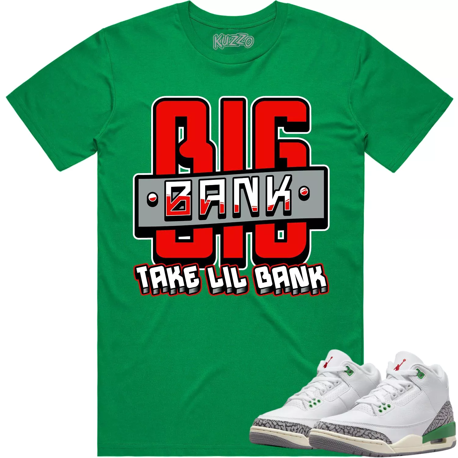 Jordan 3 Lucky Green 3s Shirt - Red Big Bank - Best Match