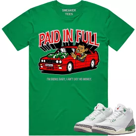 Jordan 3 Lucky Green 3s Shirt - RED PAID | Matching Apparel for Sale