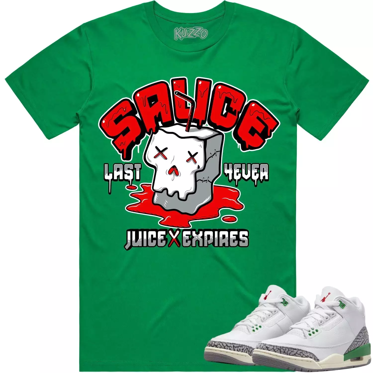 Jordan 3 Lucky Green 3s Shirt - RED SAUCE: Perfect Color Combination