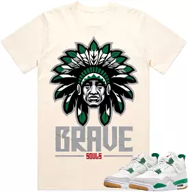 Jordan Retro 4 SB Pine Green 4s - Cream Sneaker Tees Shirt by Brave Soul.