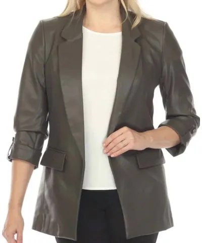 Joseph Ribkoff Avocado Open Front Blazer