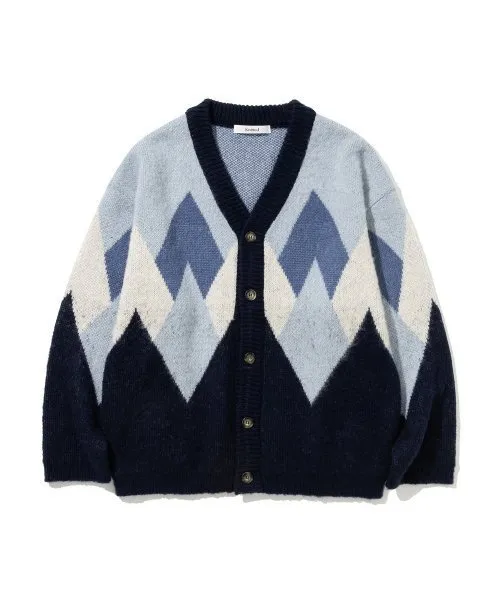 Knit-Argyle Unisex Street Style Cardigans