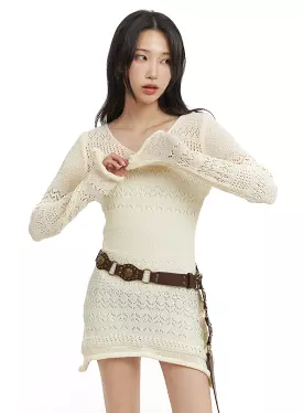 Knitted Cutout Mini Dress CM427