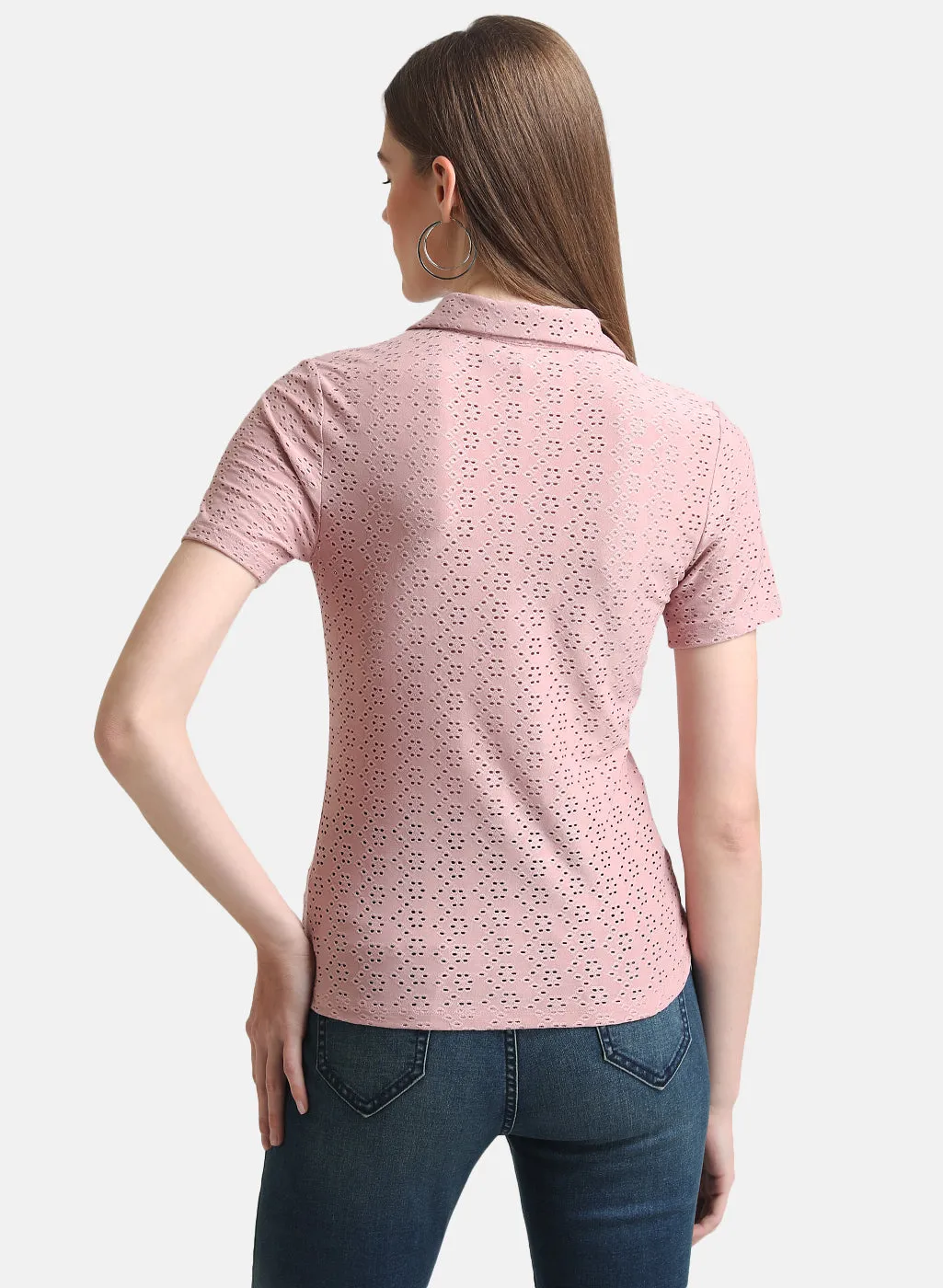 Knitted Schiffly T-Shirt - Women's Fashion