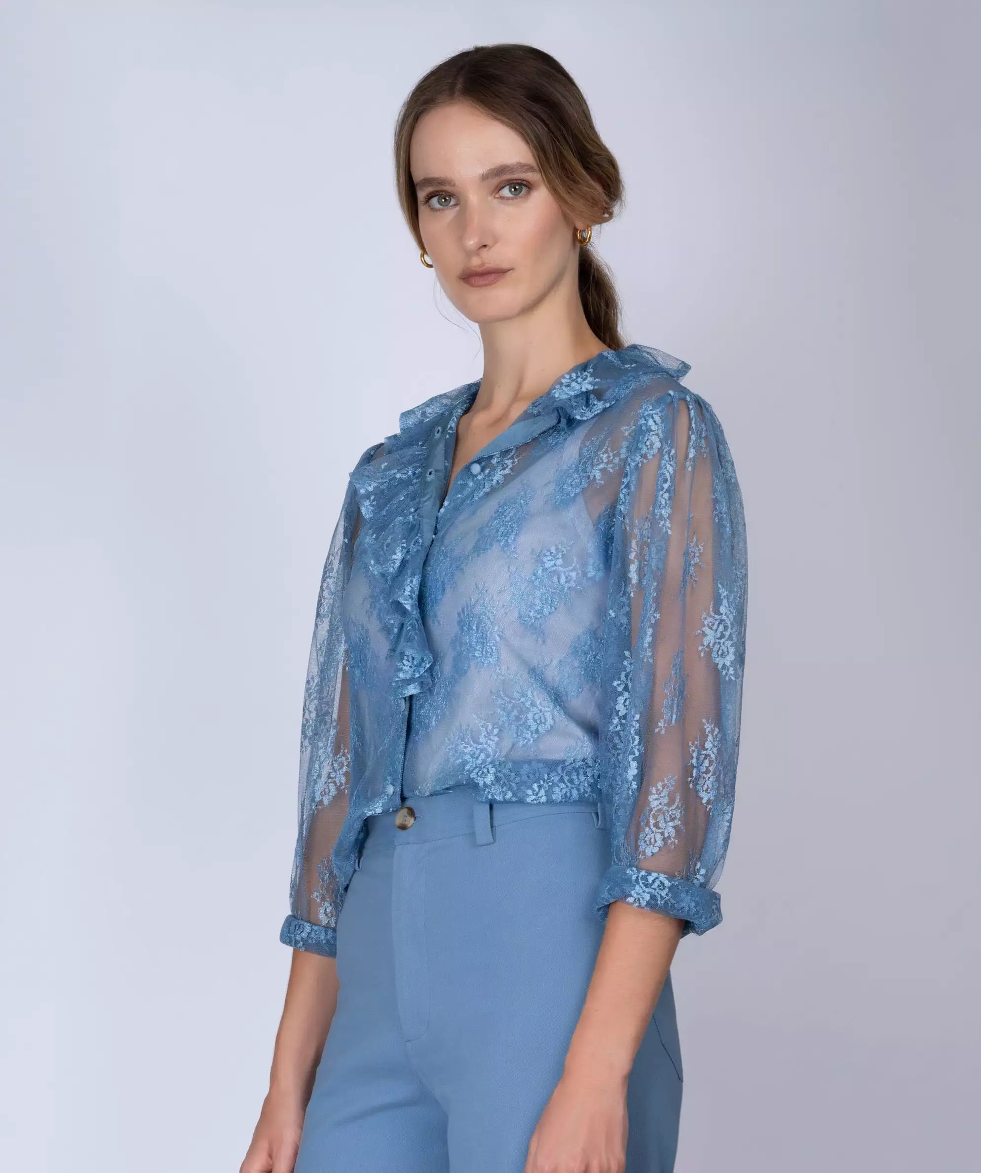 Lace Blue Pierrot Shirt