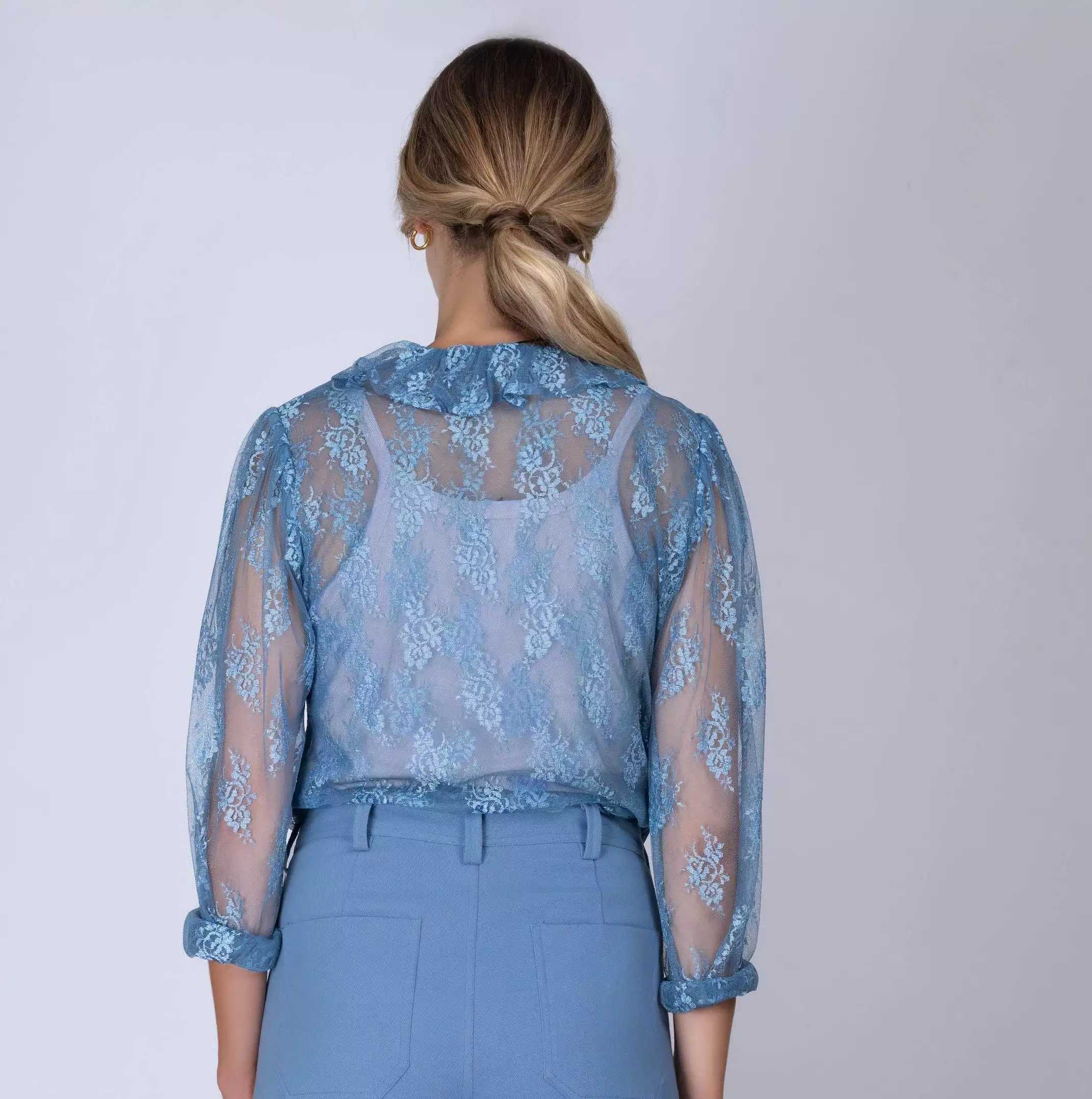 Lace Blue Pierrot Shirt