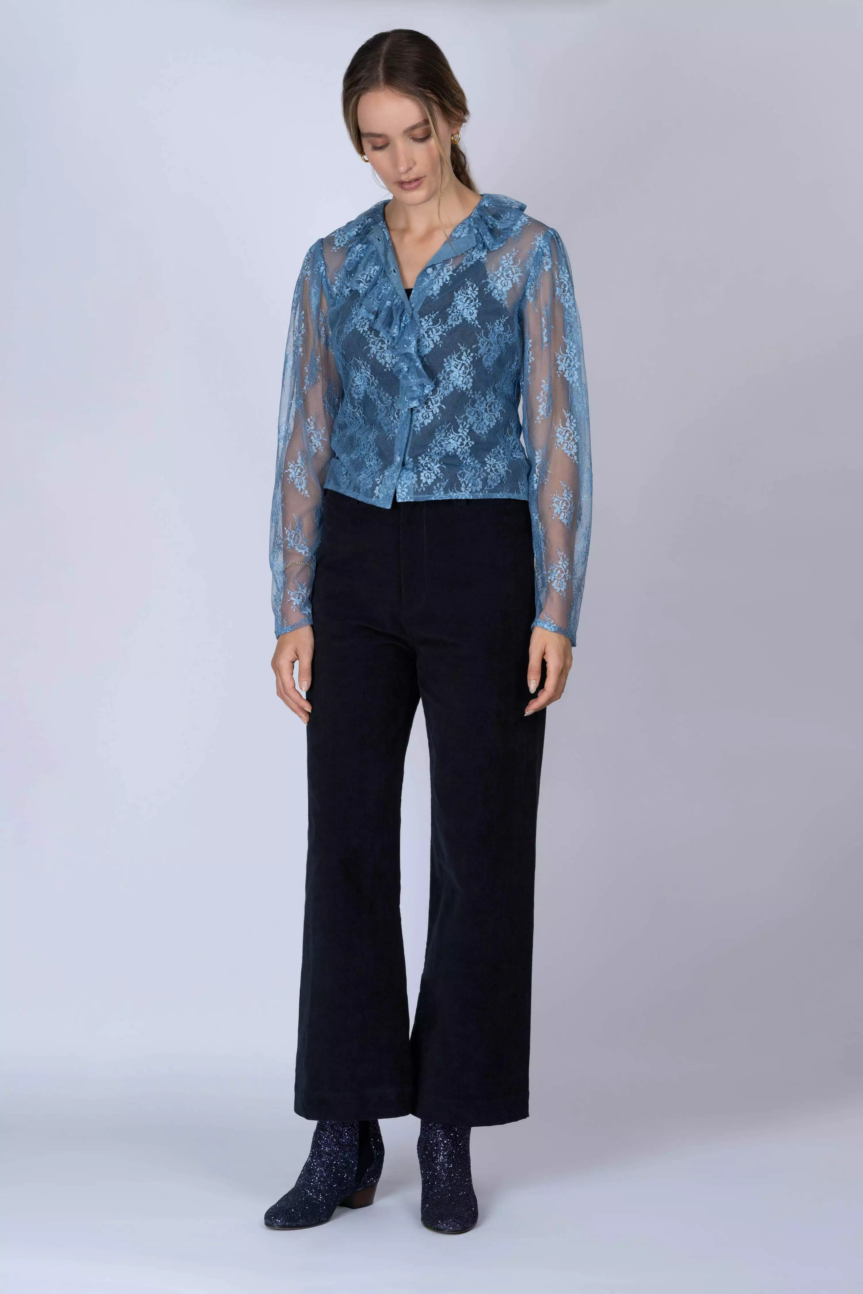 Lace Blue Pierrot Shirt