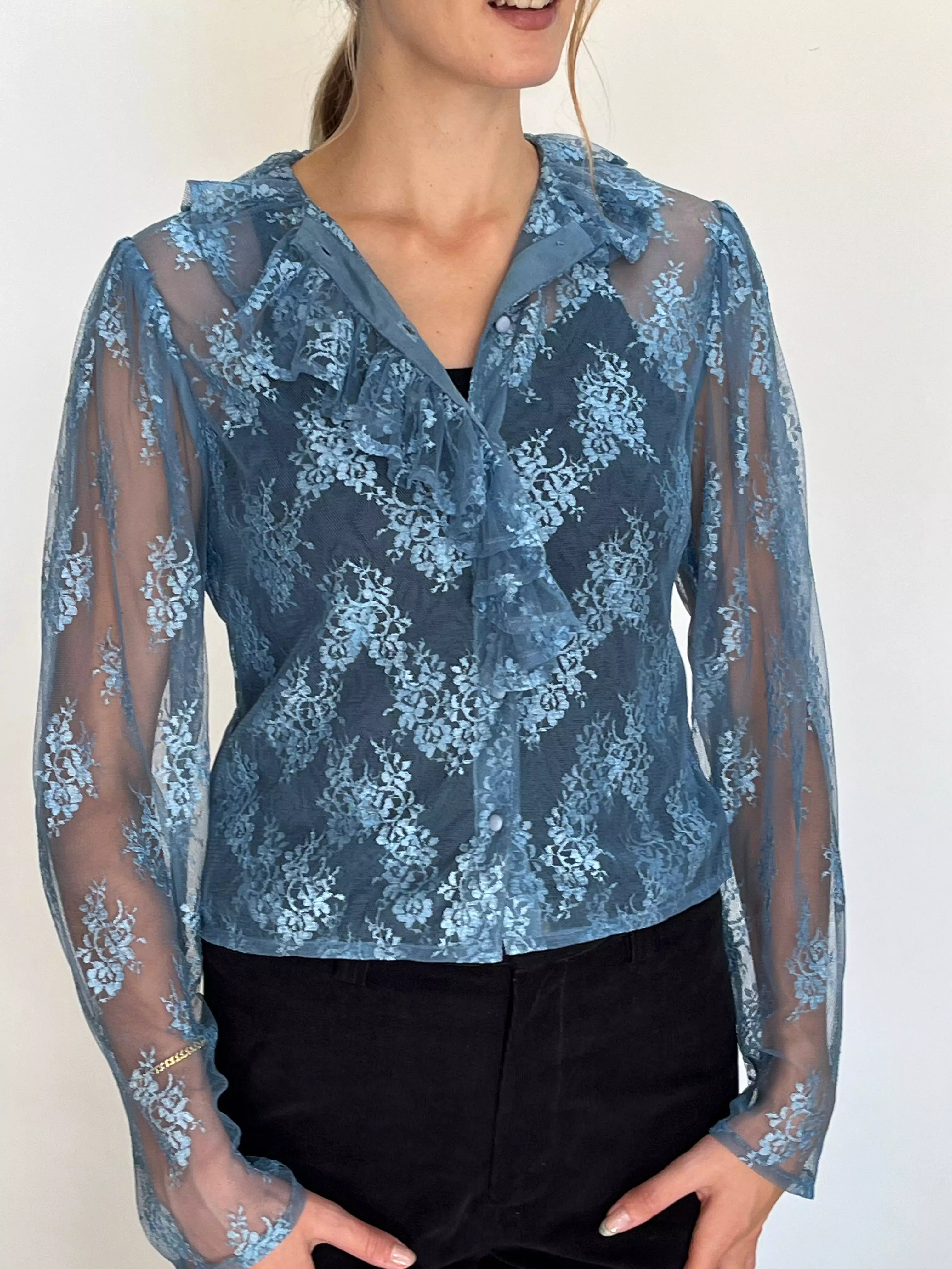 Lace Blue Pierrot Shirt