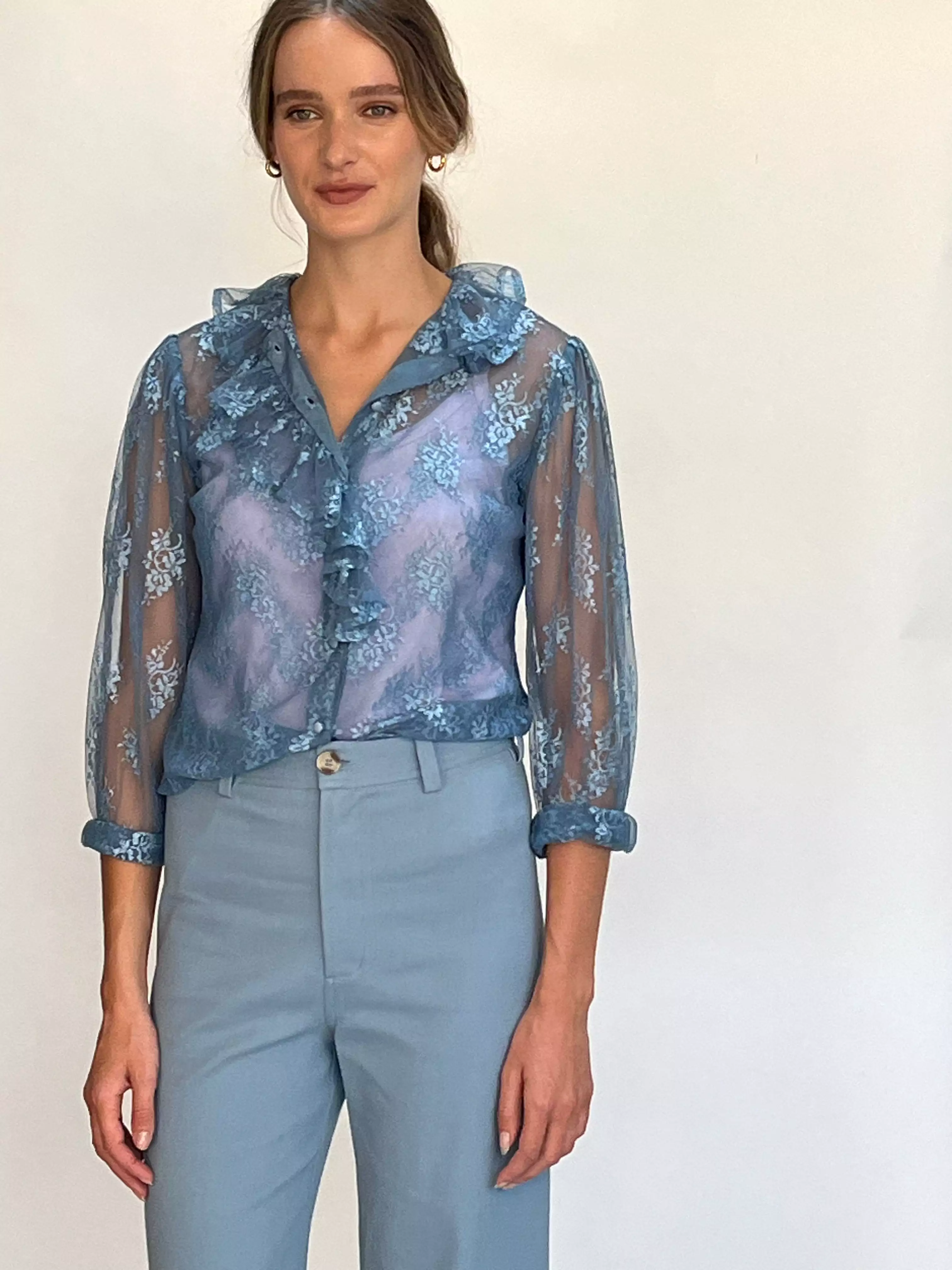 Lace Blue Pierrot Shirt