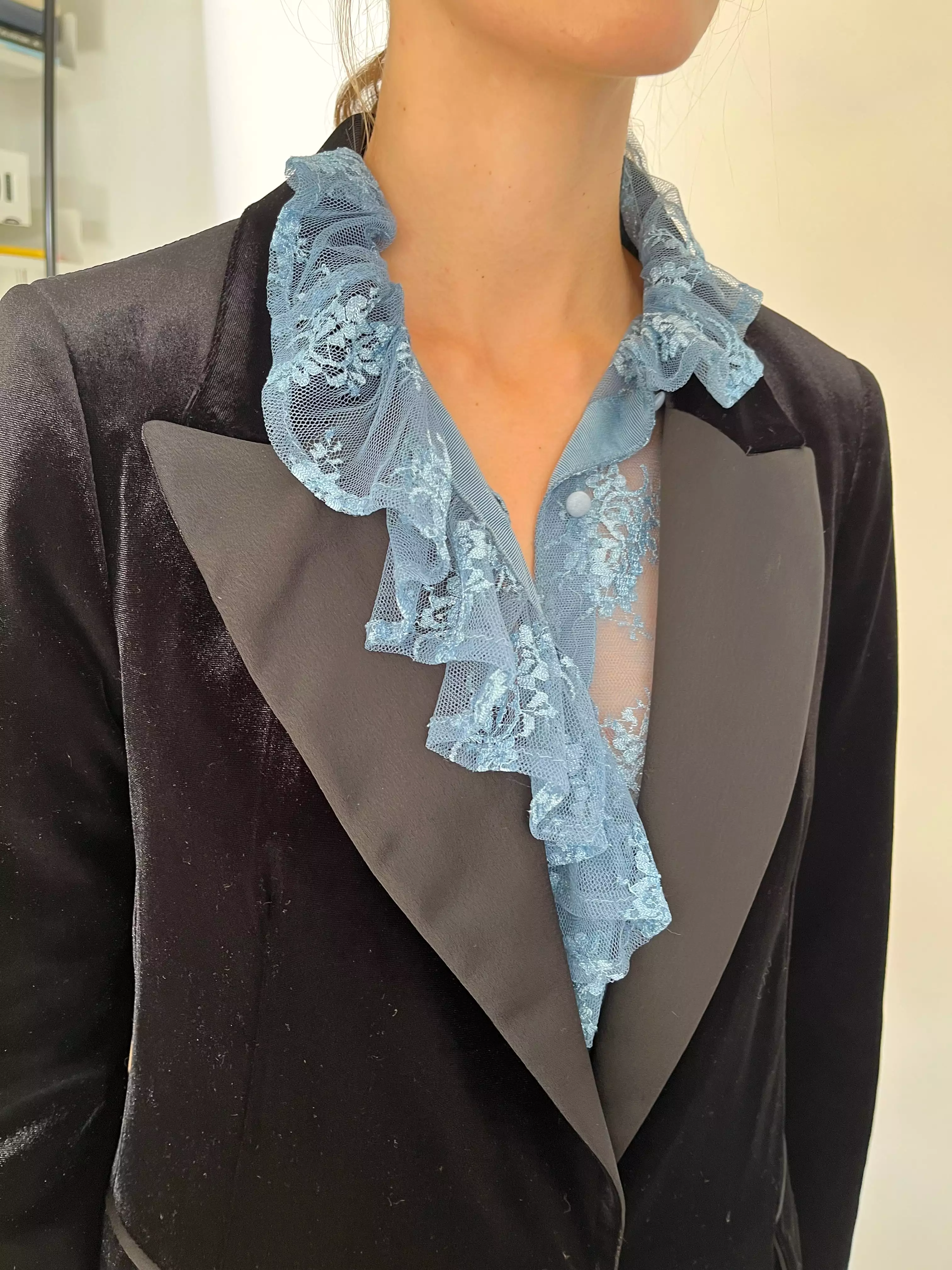 Lace Blue Pierrot Shirt