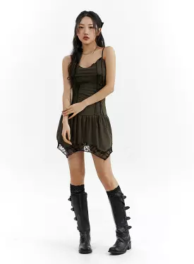 Lace Slim Body Mini Dress