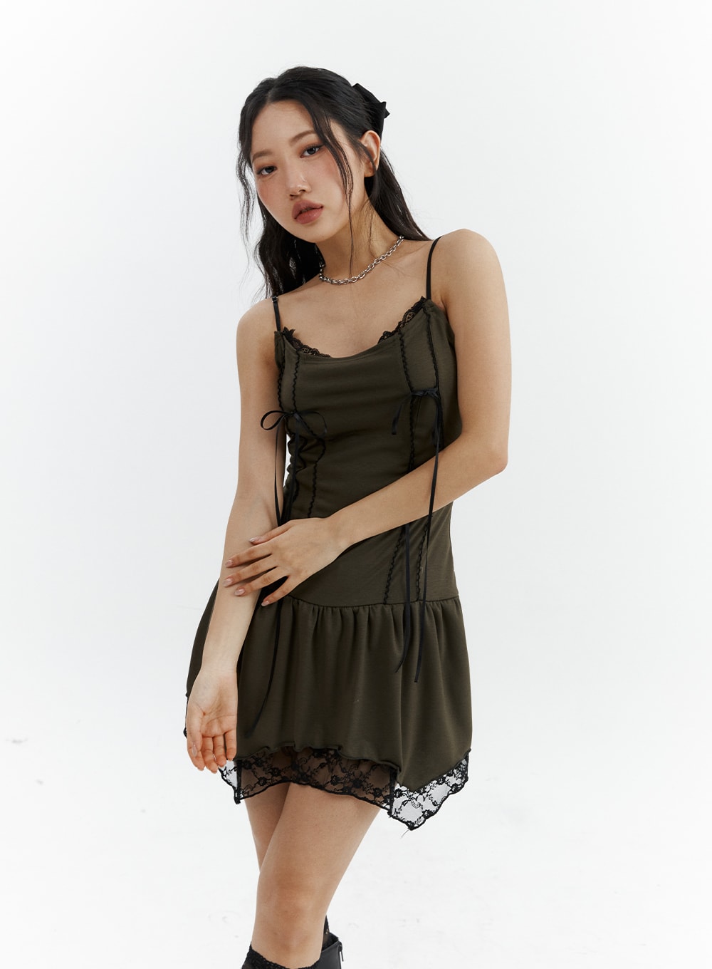 Lace Slim Body Mini Dress