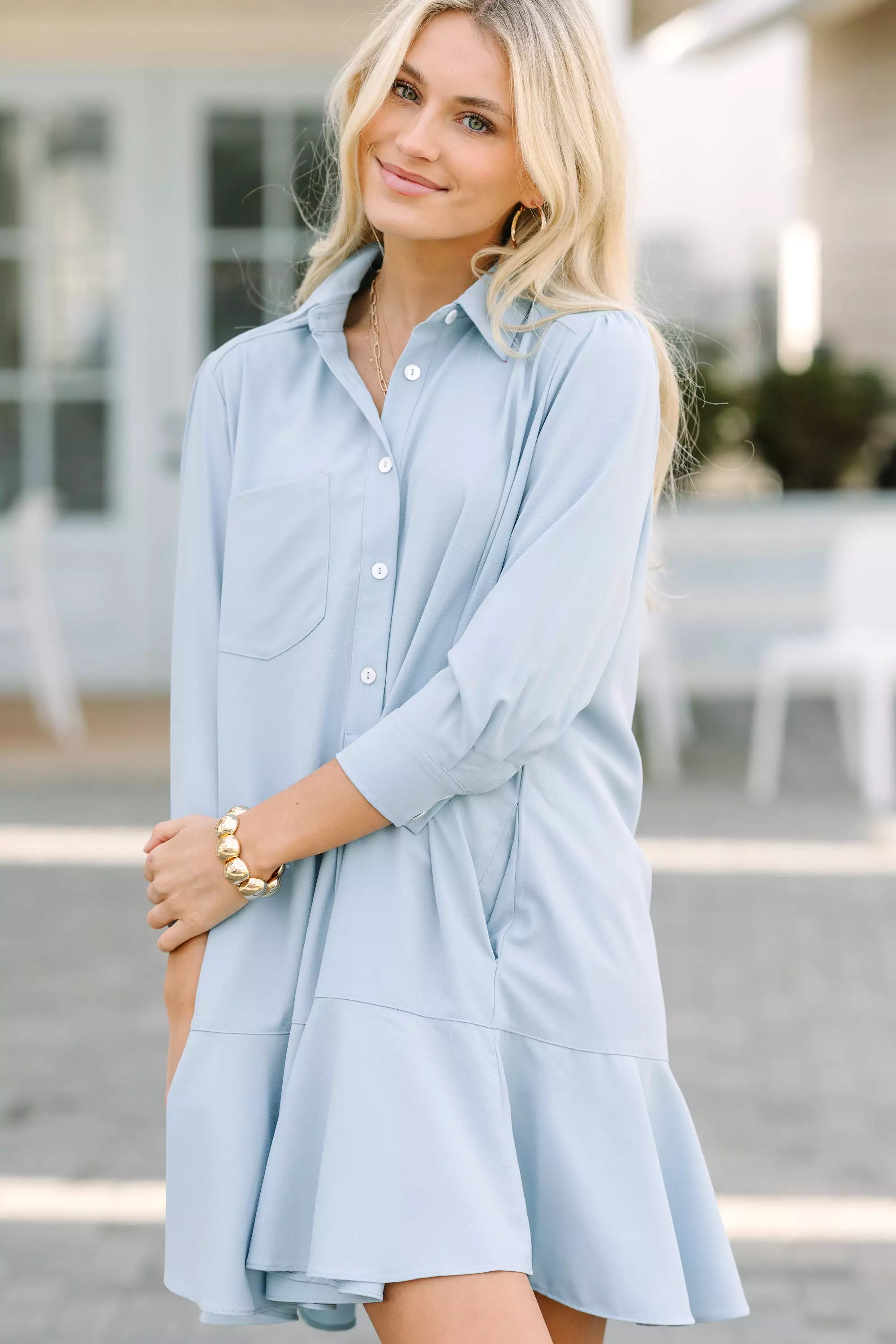 Light Blue Shirt Dress - Share Your Story