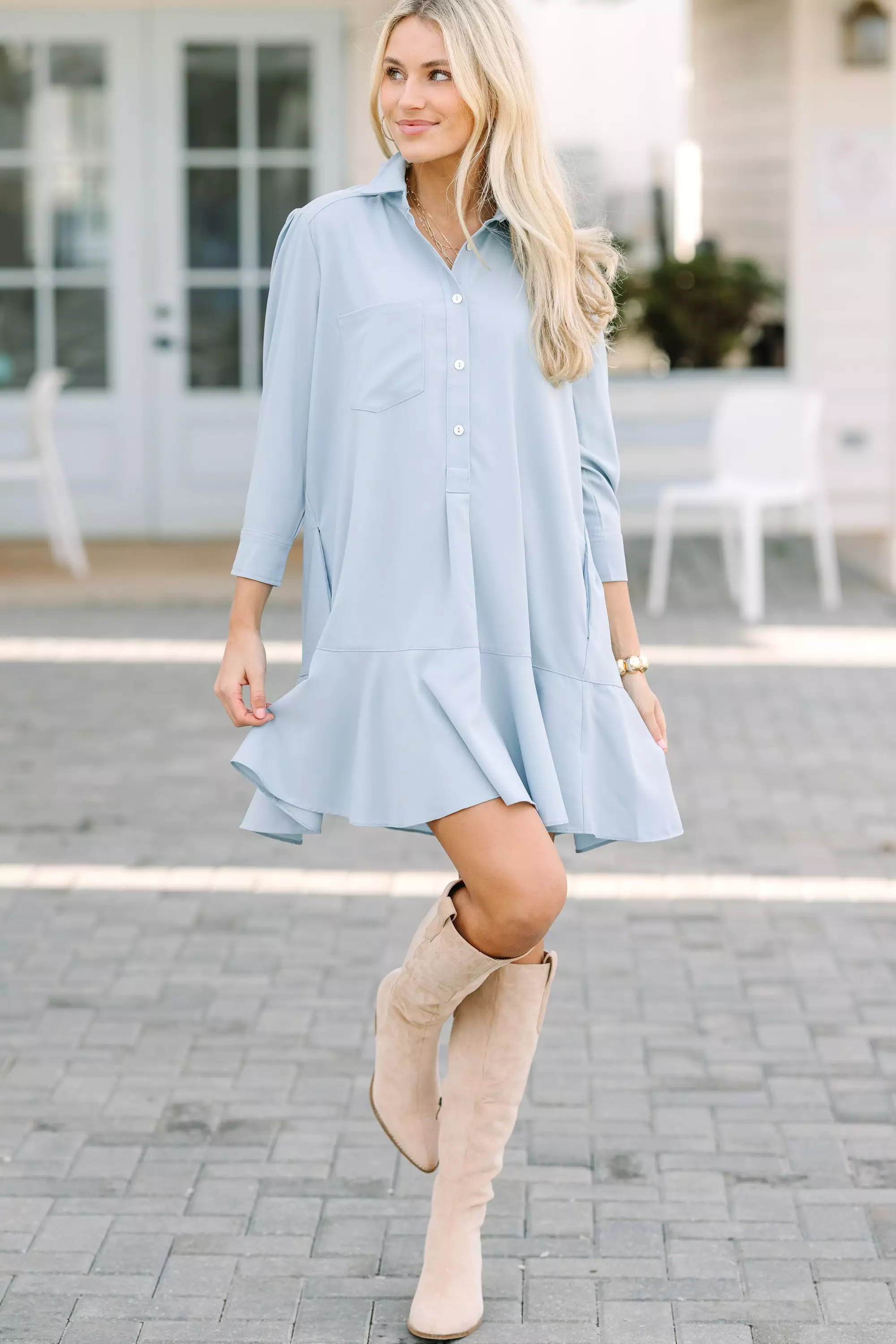 Light Blue Shirt Dress - Share Your Story