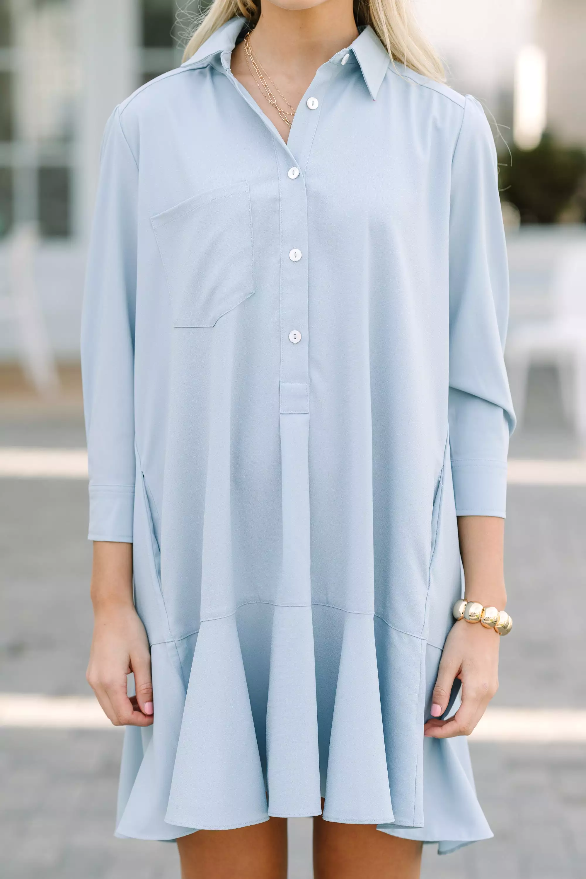 Light Blue Shirt Dress - Share Your Story