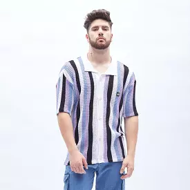 lilac striped bowling shirt