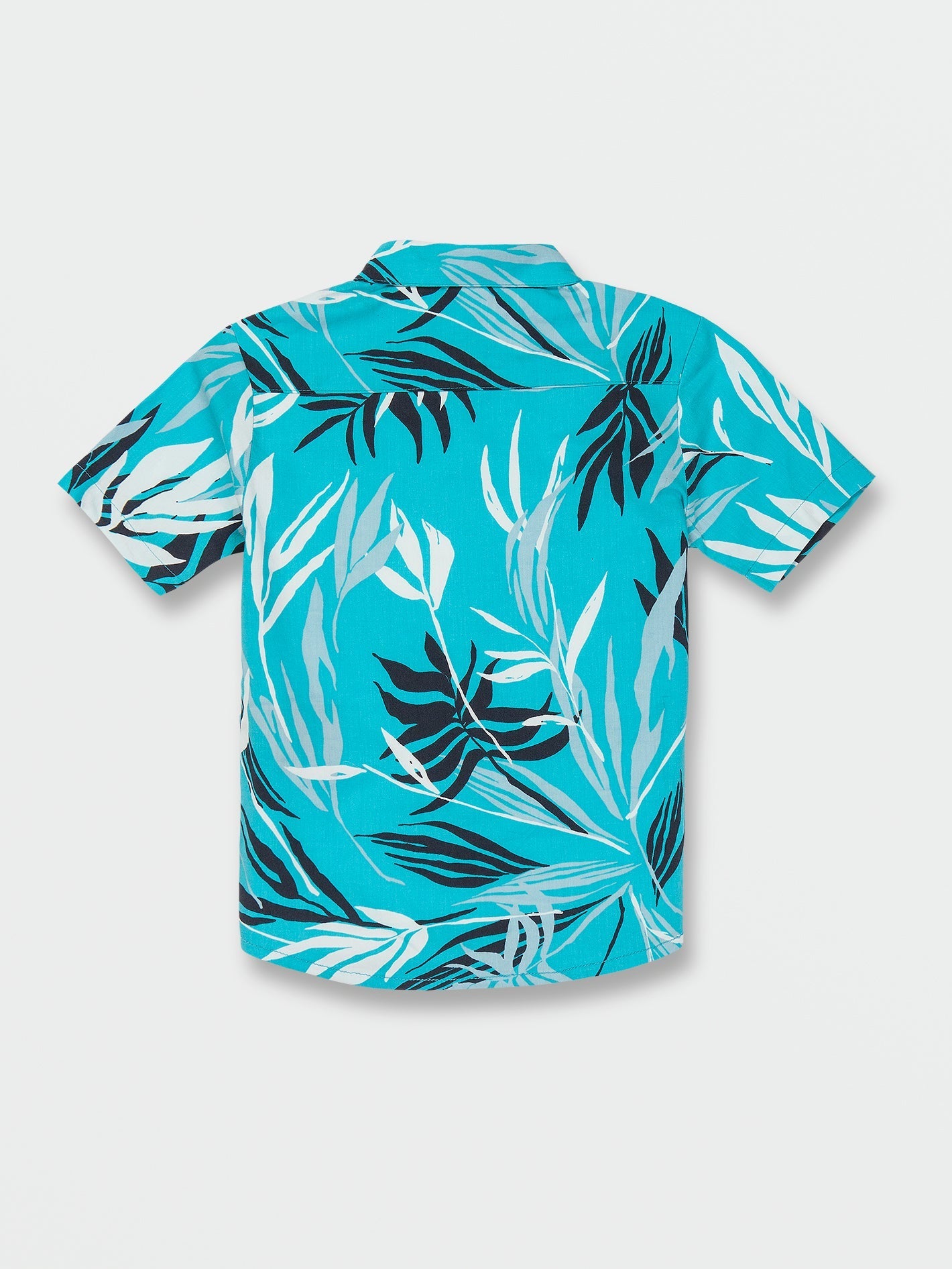 Little Boys Leaf Short Sleeve Shirt - Electric Blue