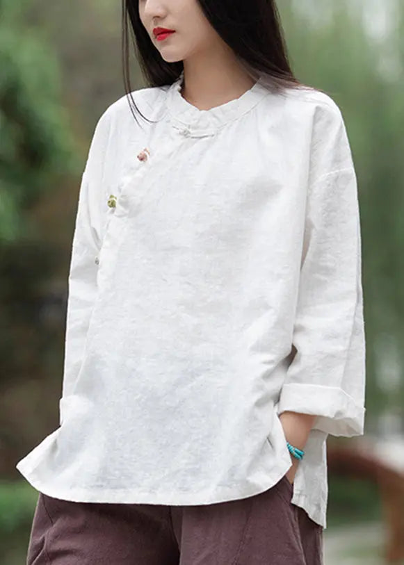 Yellow Linen Shirt with Loose Button Design | Long Sleeve | CG1044