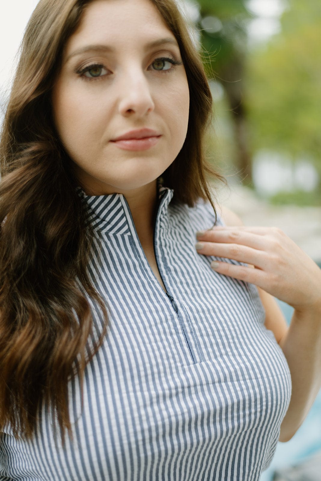 Lulu B Navy Striped Zip Shirt Dress - Results: Navy blue striped shirt dress from Lulu B with a zip