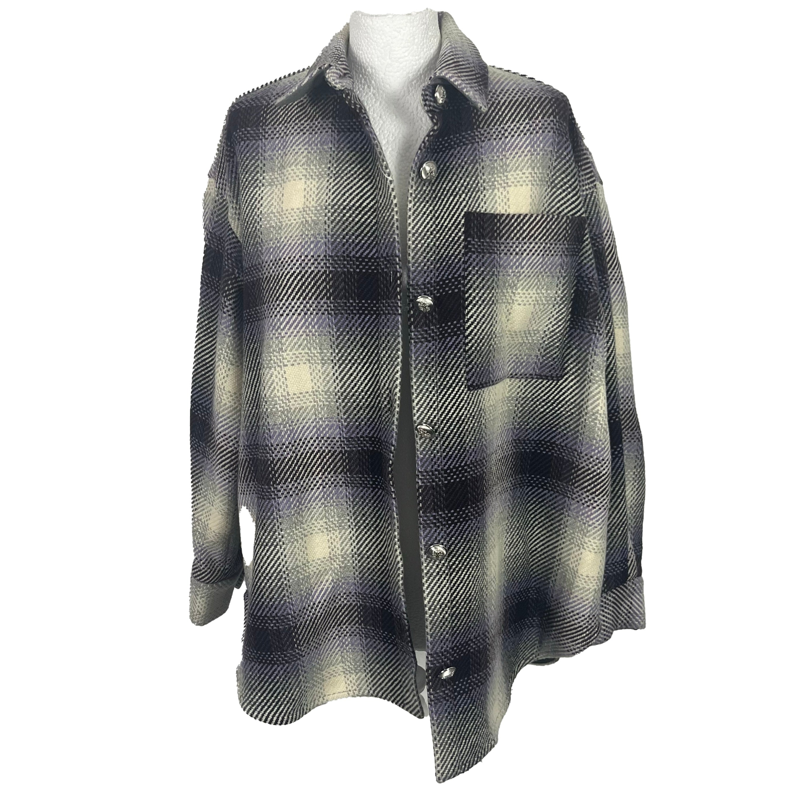 Maje 350 Parma Check Wool Overshirt Jacket - S/M/L