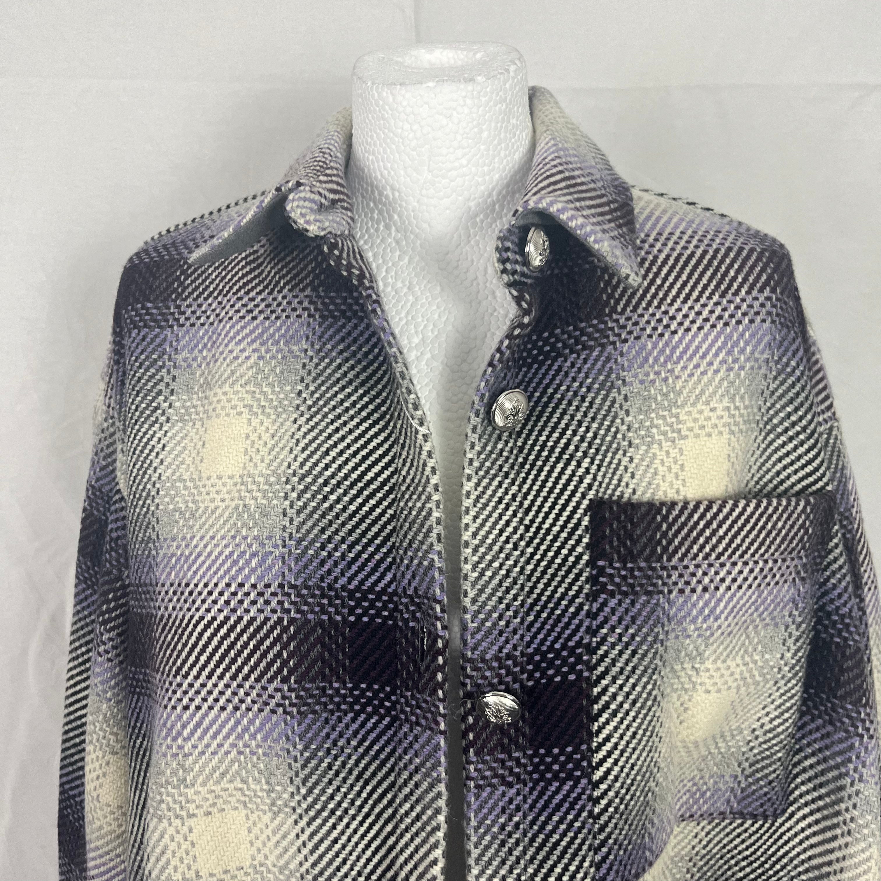 Maje 350 Parma Check Wool Overshirt Jacket - S/M/L