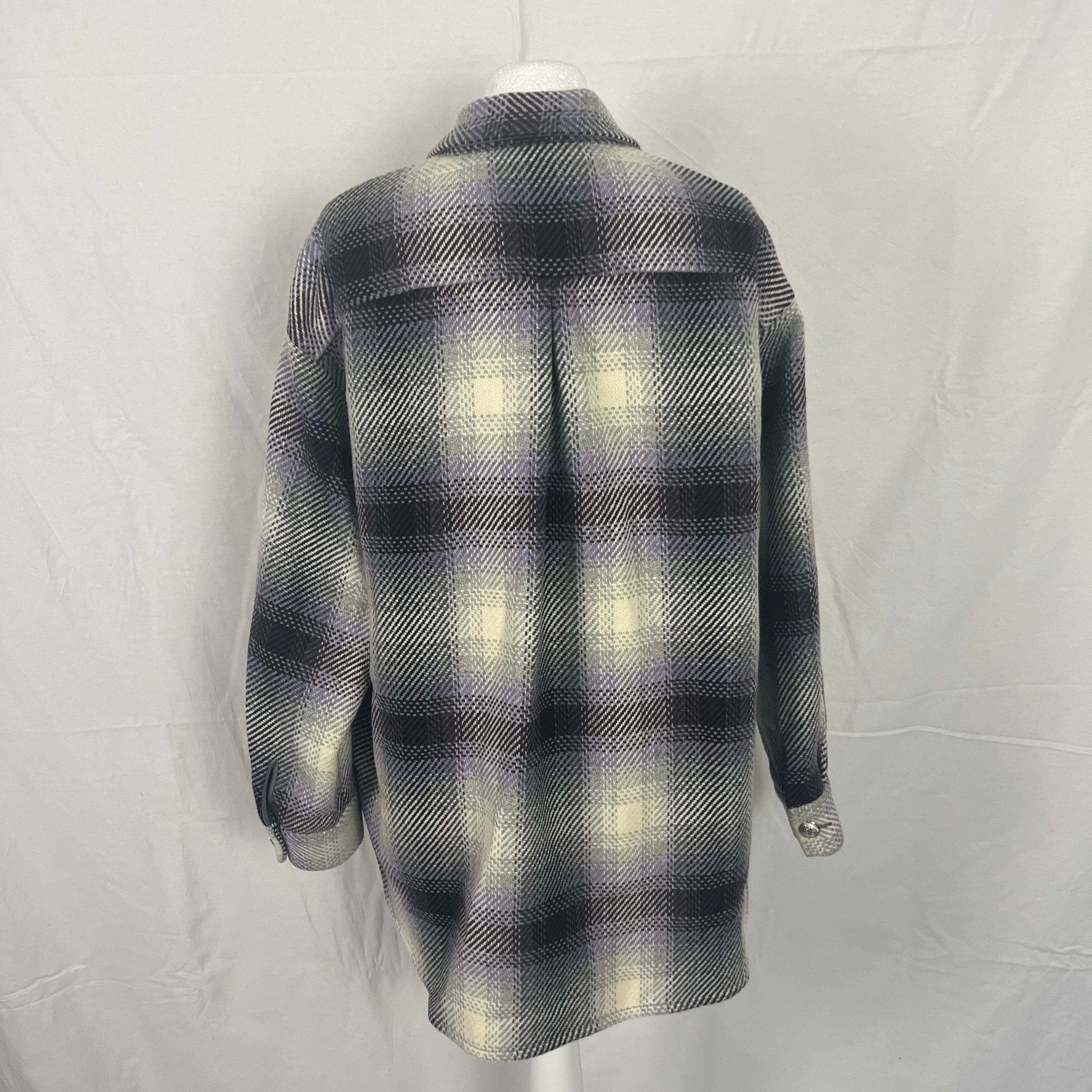 Maje 350 Parma Check Wool Overshirt Jacket - S/M/L