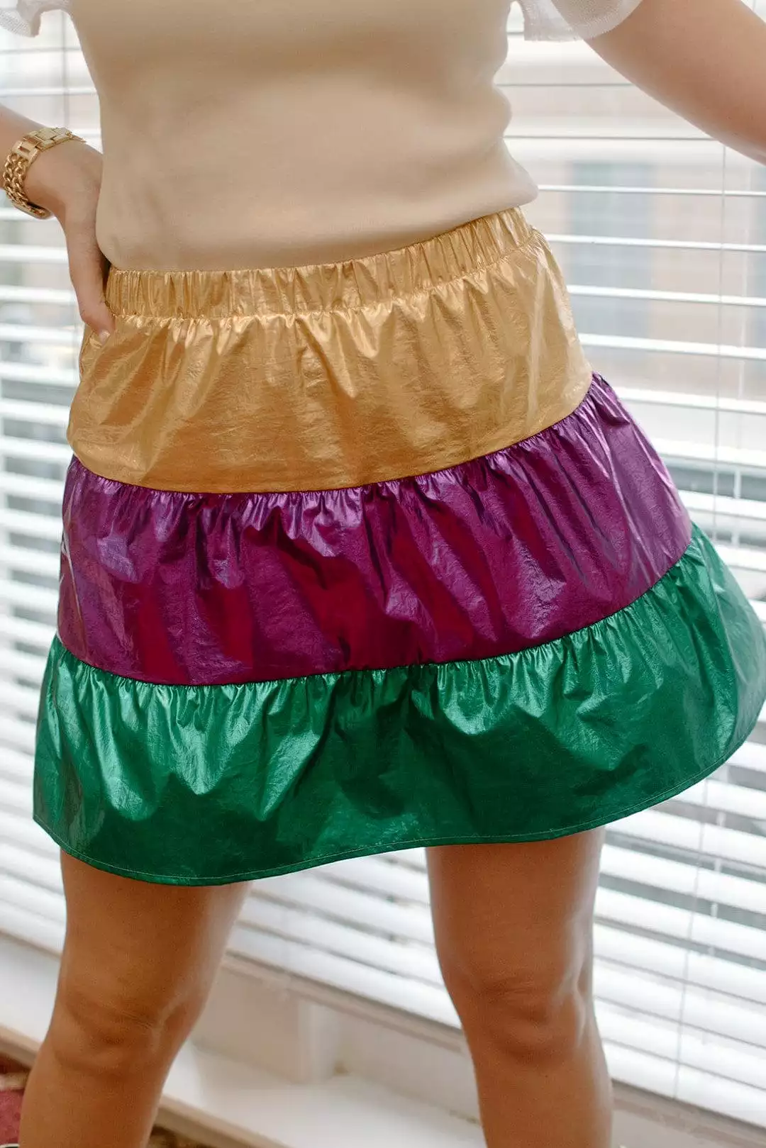 Mardi Gras Skirt - Colorblock Pattern