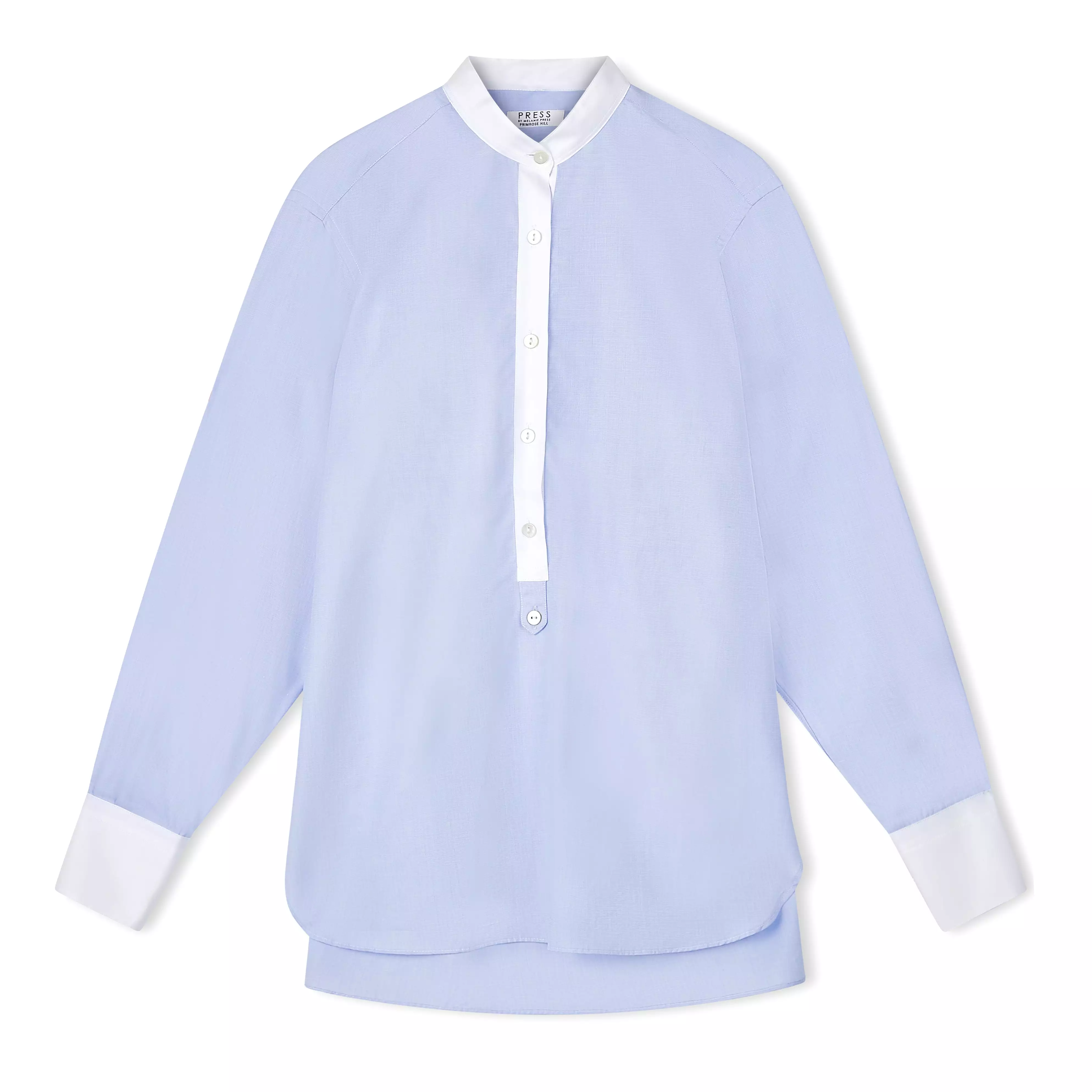 Matilde Blue Shirt White Trim