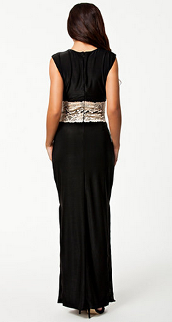 Maxi Dress with Contrasting Lace Overlay