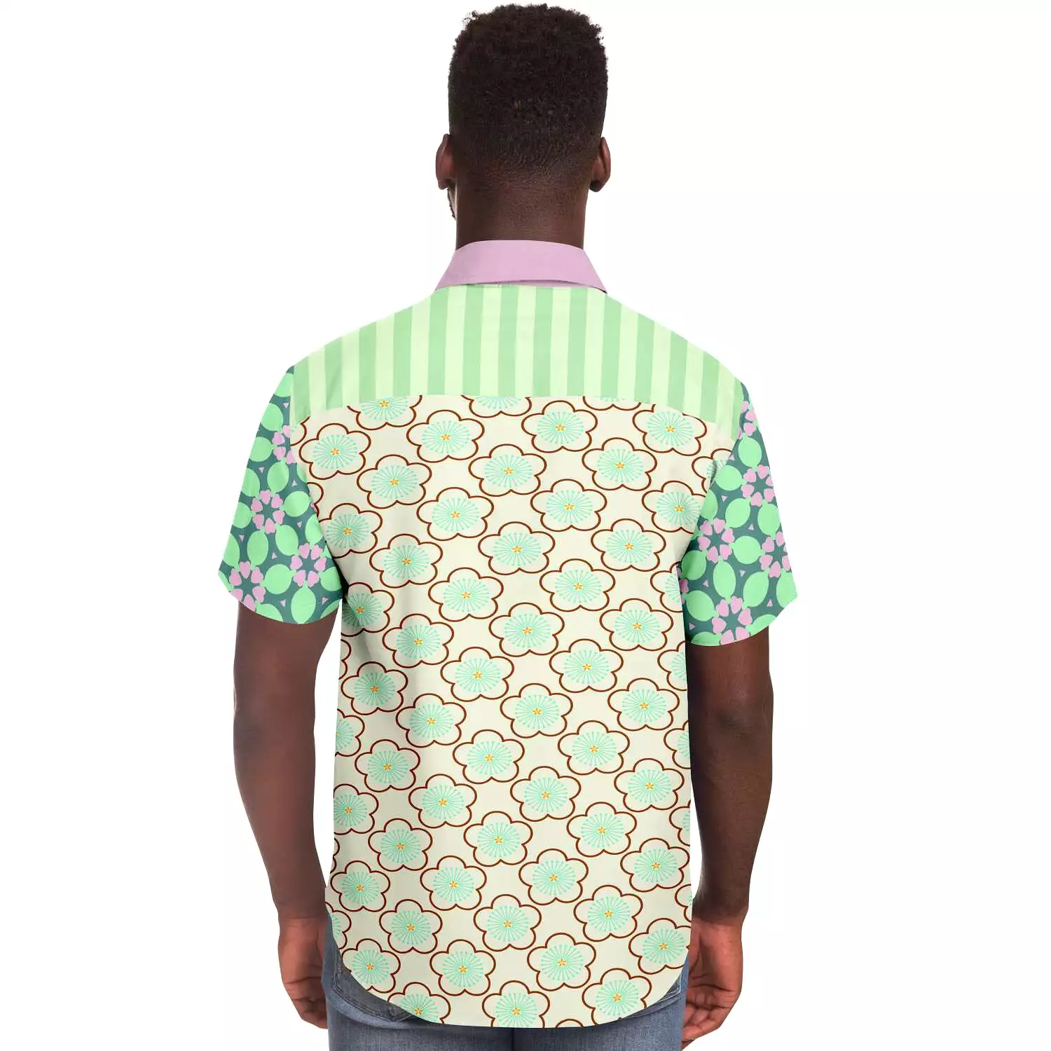 Melon print button-up shirt