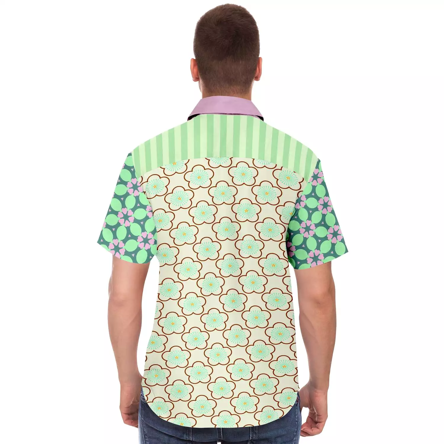 Melon print button-up shirt