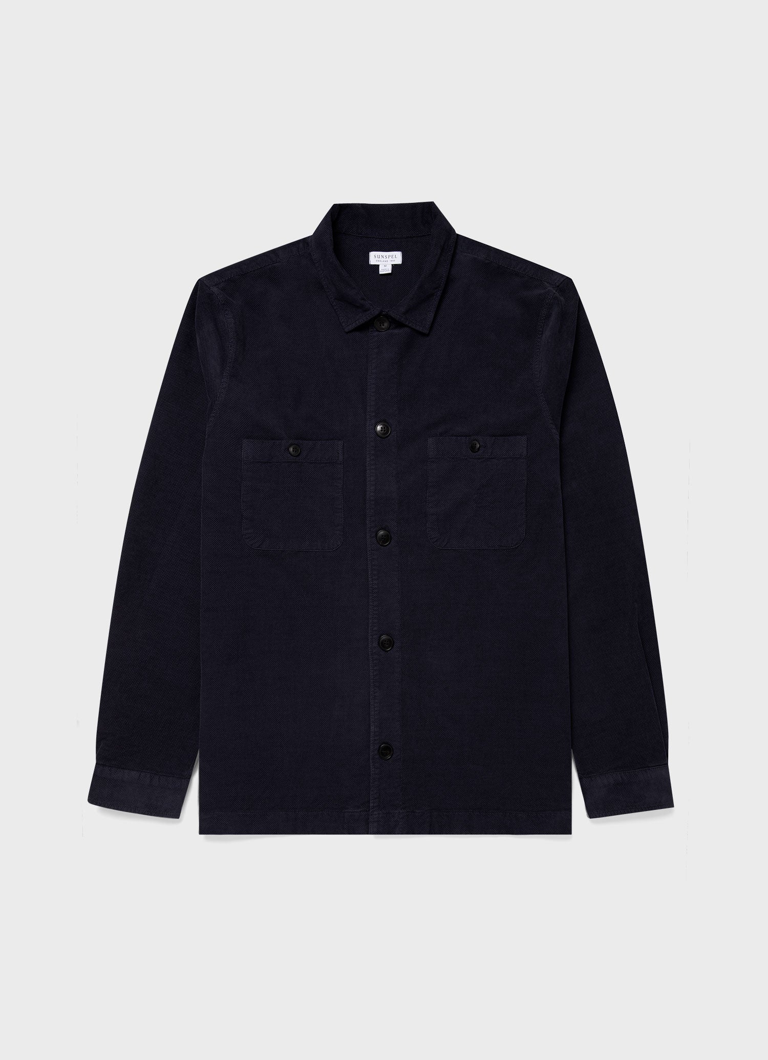 Men's Navy Cellular Cord Overshirt