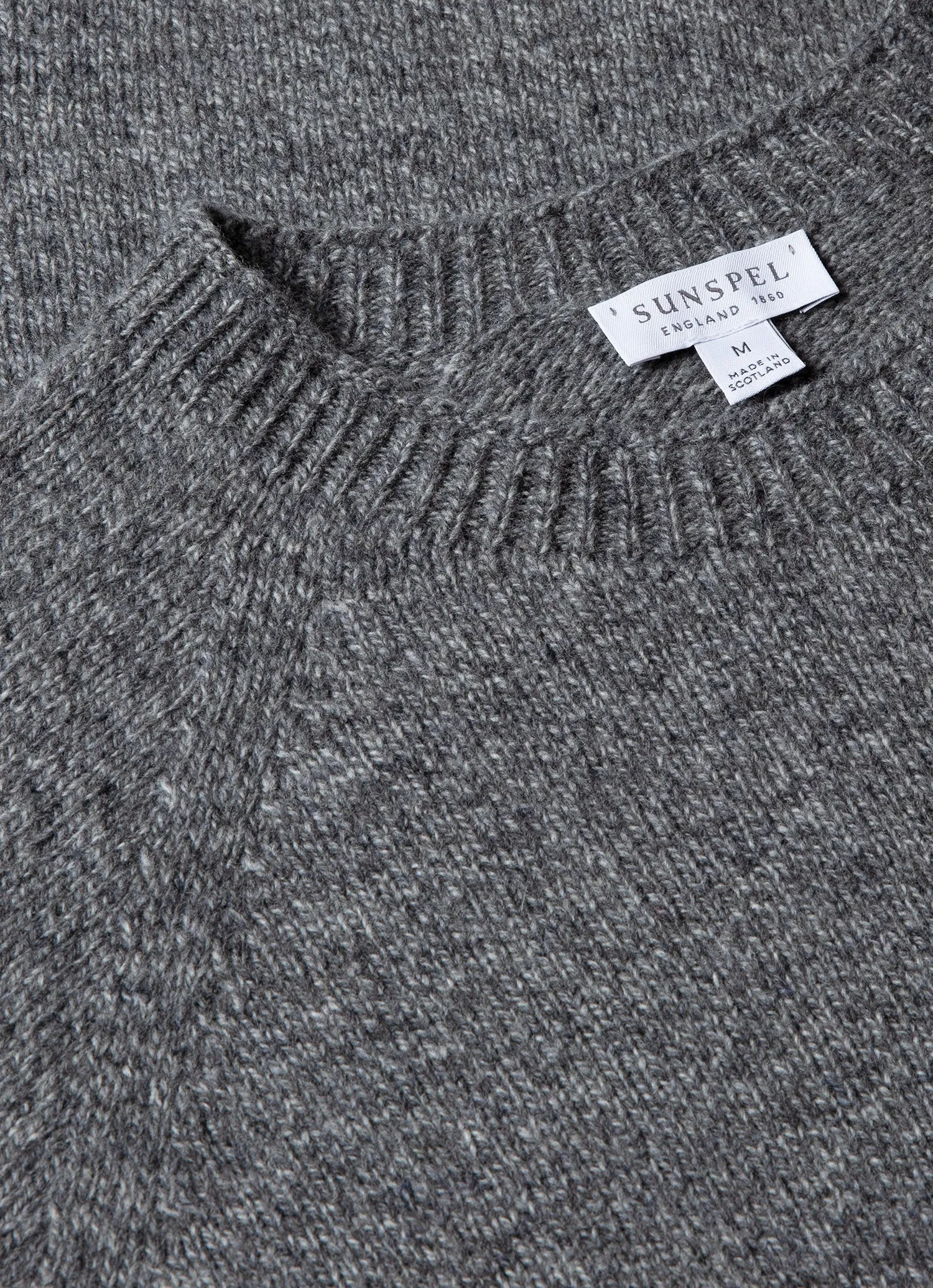 Men's Gray Lambswool Crew Neck Sweater