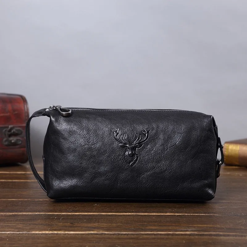 men's leather business clutch bag