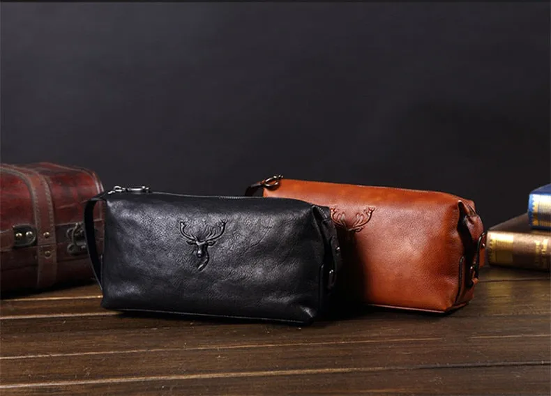 men's leather business clutch bag