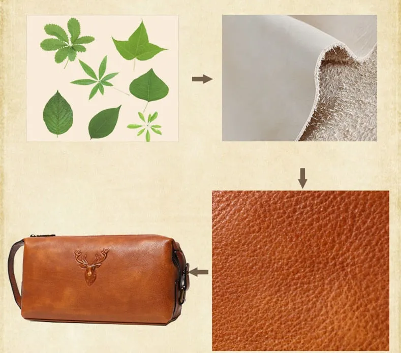 men's leather business clutch bag