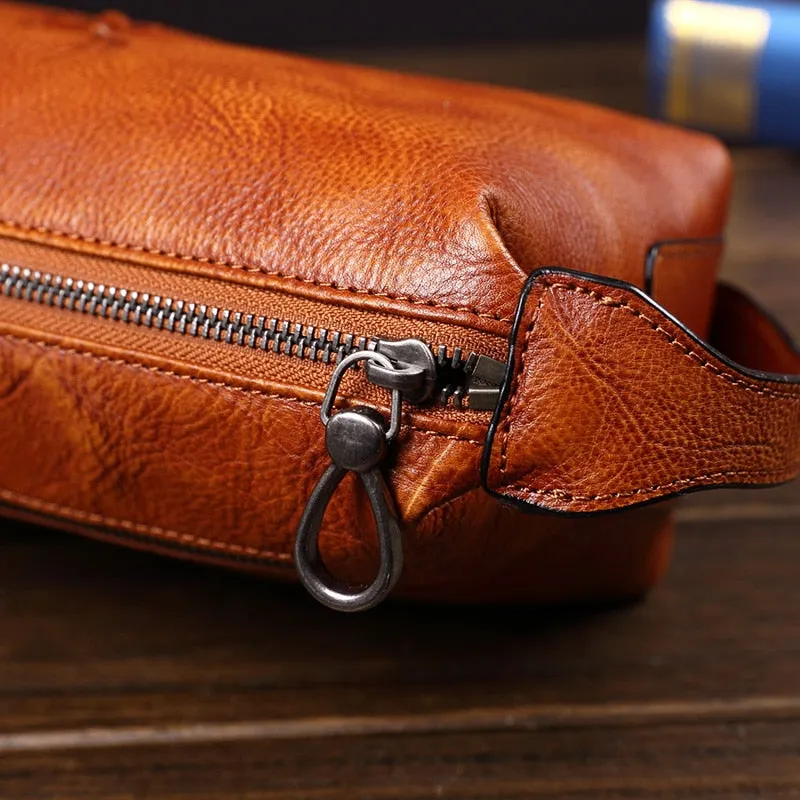 men's leather business clutch bag