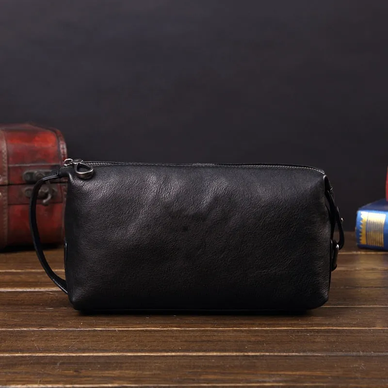 men's leather business clutch bag