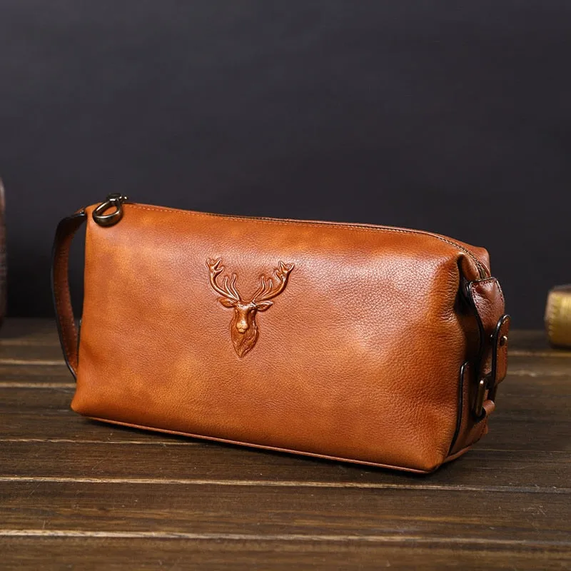 men's leather business clutch bag