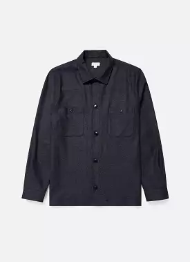 Wool Twill Overshirt for Men - Charcoal Melange