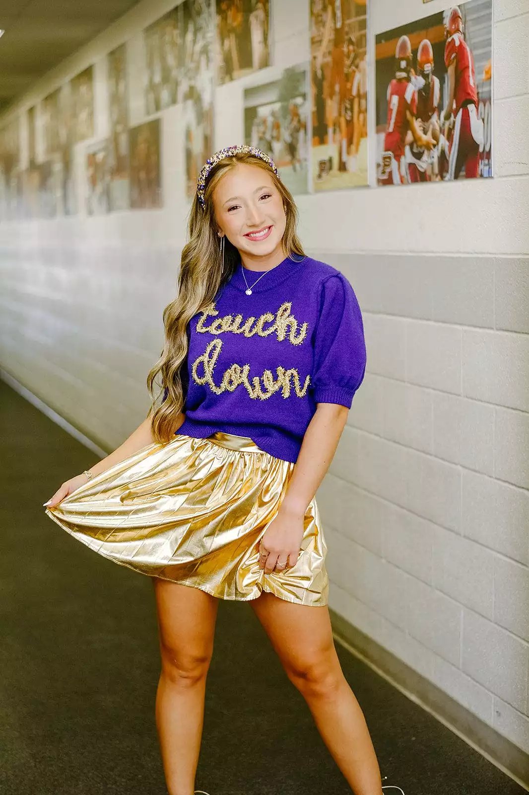 Metallic Gold Tennis Skirt