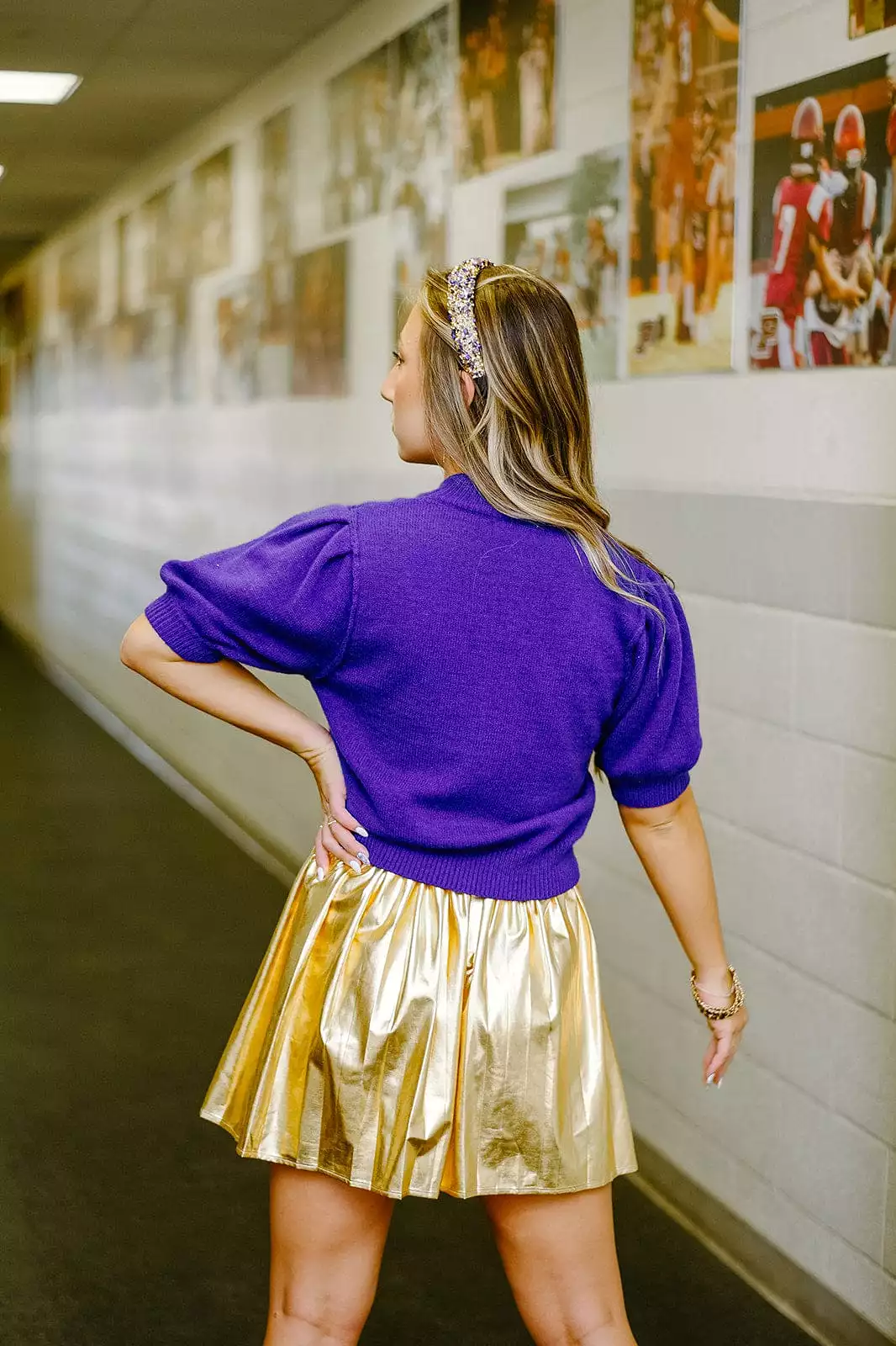 Metallic Gold Tennis Skirt