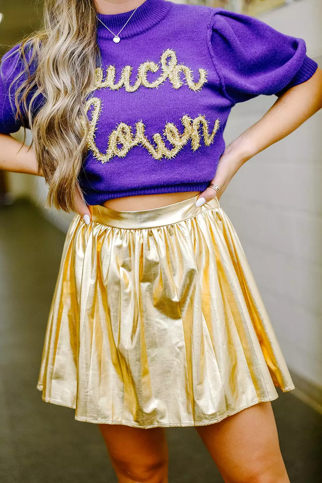 Metallic Gold Tennis Skirt