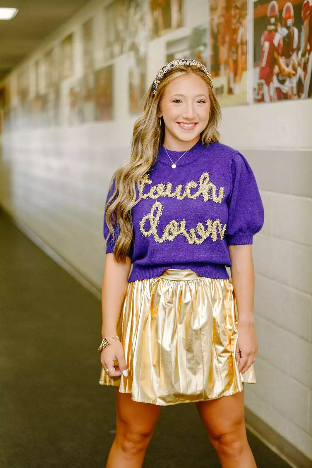 Metallic Gold Tennis Skirt